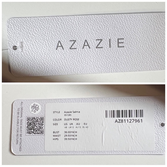 •AZAZIE•‎ Salma Sleeveless Sheath Side Slit Chiffon Dress in Dusty Rose Size A8 - Picture 12 of 15